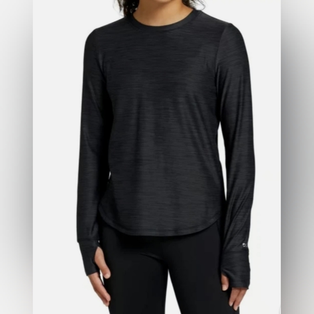 DSG Girls 365 Pure Black Long Sleeve Tee In Small (8-9) Great For Layering